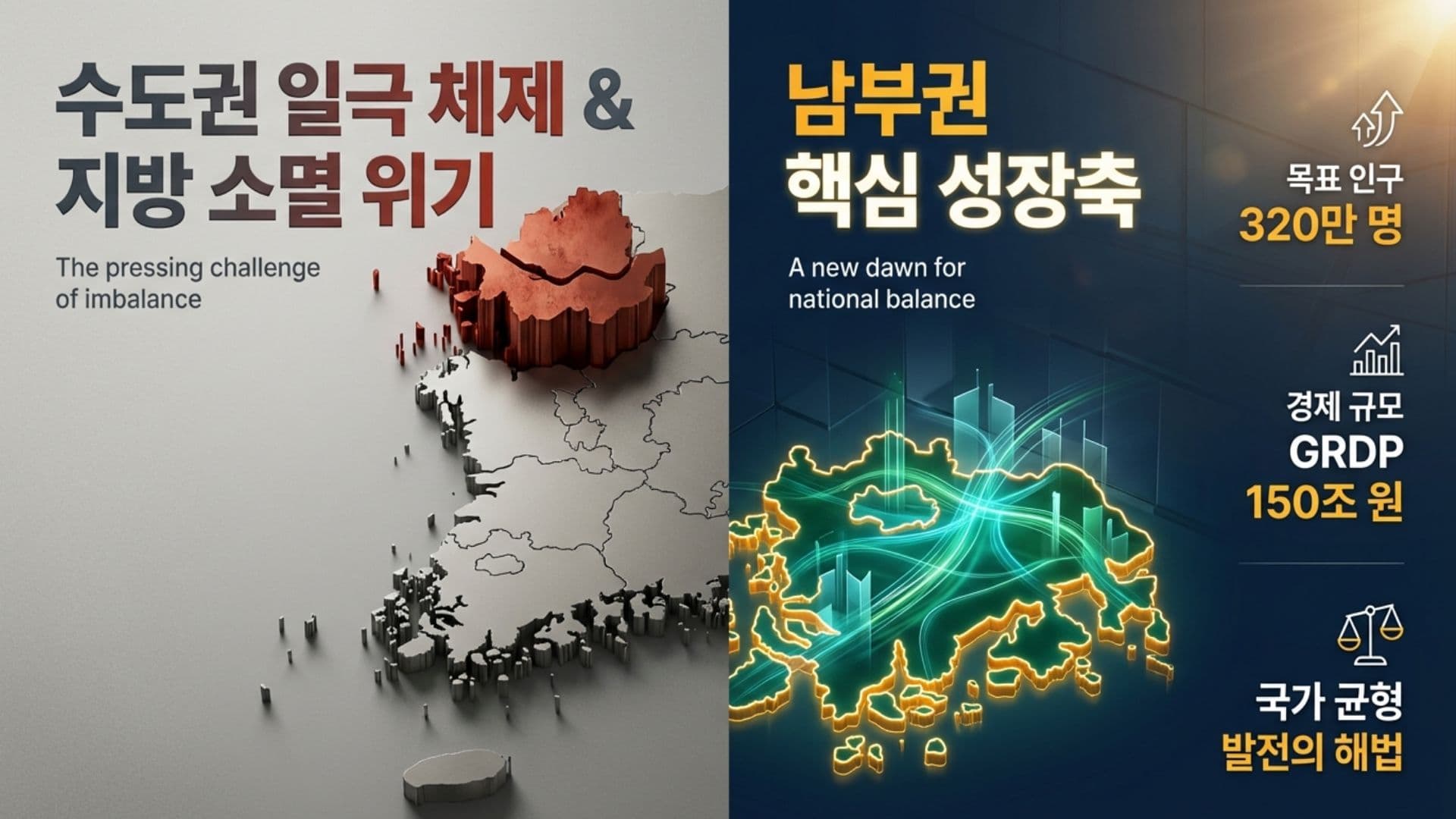 지방소멸위기, 남부권 핵심 성장축이 해답이다.